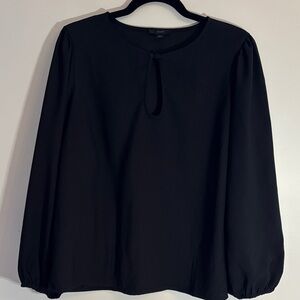 J.Crew keyhole black peasant top